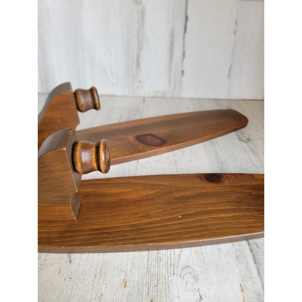 Vintage grandmacore wooden candle stick scones holder set hanging home wall